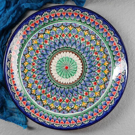 Largan Rishtan ceramics "Patterns", 36 cm, blue-1