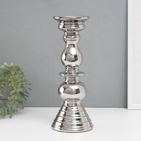 Ceramic Ceramics for 1 candle "Elegant" d = 1.5 cm silver 12x12x31.5 cm-1