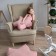 Decorative pillow "Stars", size 65x65x20 cm, light pink color
