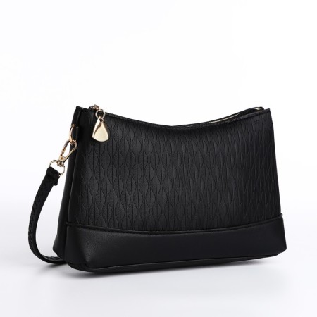 Bag Cross-Bodi with a zipper, black color-2