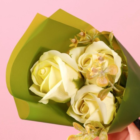 Bouquet of soap roses, white-6
