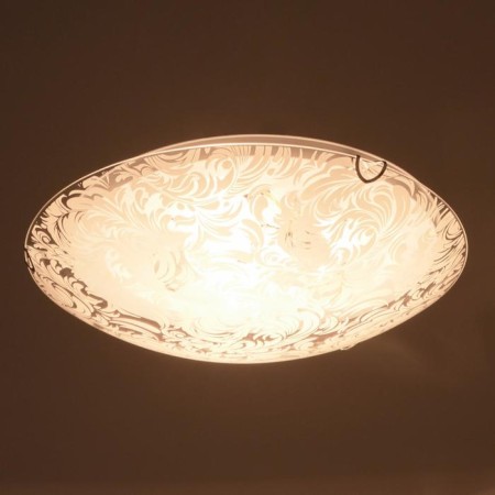 Lamp feathers Mollir, 3x60W E27, chrome color, white 40x40x7.5cm-2