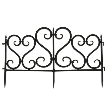 Decorative fence, 32 × 300 cm, 6 sections, plastic, black-7