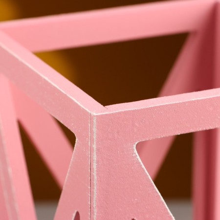 Kashpo wooden 14 × 14 × 26 cm "Lantern High-tech Provence", pink coral-2