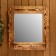 Carved mirror with a shelf, burned, 53 × 53 × 1.6 cm
