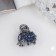 Hair crab "Rose" flower, 1.5 cm, blue