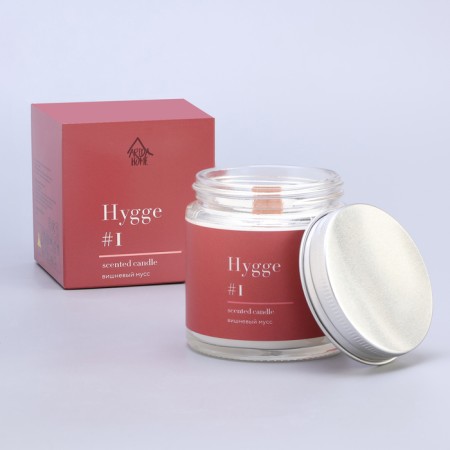 Aromatic candle "Hygge" #1 cherry mousse, soy wax, in a bank, 90 g-8