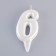 Candle for Cake "Oval" Number "6", large, pearl, 5.5 cm