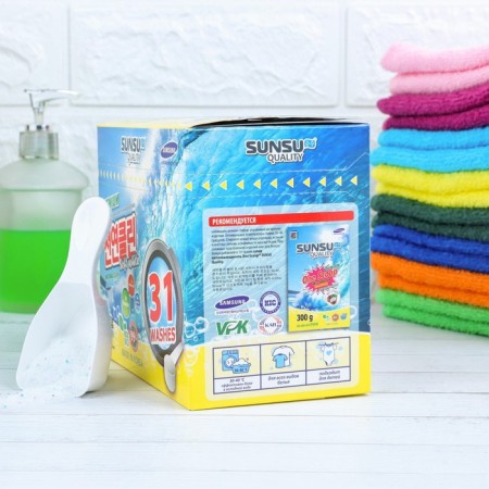 Sunsu-Q washing powder, hypoallergenic, for white bright things, 1.1 kg-4