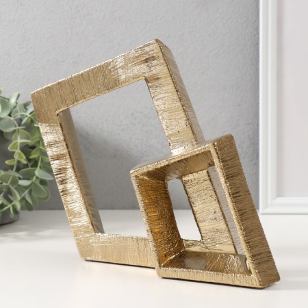Souvenir Ceramics "Abstraction. Two squares" gold 25.5x5x20.5 cm-3