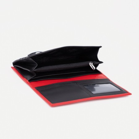 Women's wallet on magnet, red color-2
