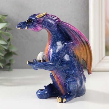 Souvenir Polystone Lac "Dragon with a Skull in a paw" 12x8x13.3 cm-3