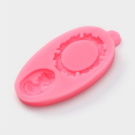 Mold Dolyana "Frame and Portrait", silicone, 8.5 × 4.5 cm, pink color-2