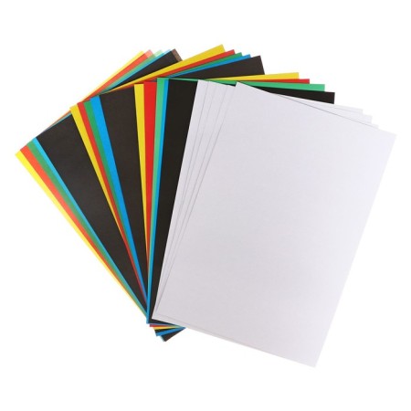 Set for children's creativity A4, 5 sheets white Cardboard Crossed Moil +5 sheets Catcamet Cathedral Mated + 5 sheets Cardboard Color Nomaded + 5 sheets Color paper, in folder-2