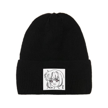 Knitted hat with lapel for a girl, size 54