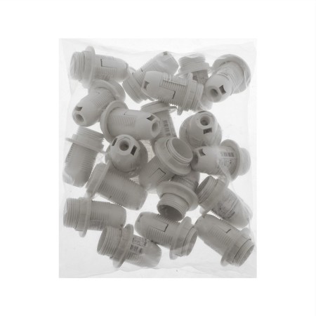 Smartbuy E14 cartridge, plastic, with a ring, heat-resistant plastic, white, SBE-LHP-SR-E14-5