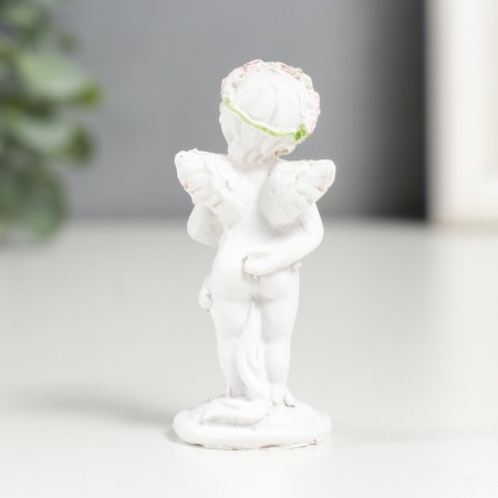 Figure Polystone "Angel with a bouquet of pink roses" mix 6.5x2.5x2.5 cm-3