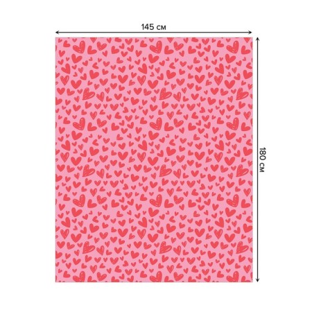 Groundpress on the table "Hearts of love", rectangular, oxford, size 145x180 cm-1
