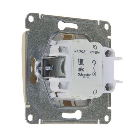 SE GLOSSA switch, 10 A, 1 key, IP20, hidden, beige, GSL000211-2