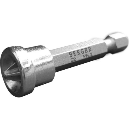Magnetic bits for drywall with a limiter Berger BG2423, PH2x50 mm, 2 pcs., S2
