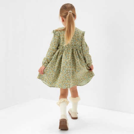 Платье для девочки MINAKU: Cotton collection цвет фисташковый, р-р 110-3