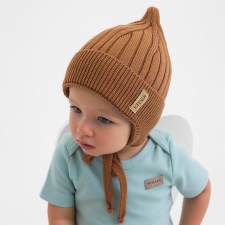 Children's hat minku rr 46-48, brown color-2