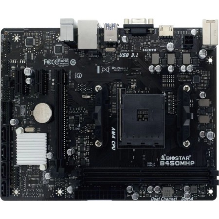 Motherboard BIOSTAR B450MHP SOC-am4 AMD B450 2XDDR4 MATX AC`97 8ch (7.1) GBLAN RAID+VG 107350