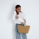 Bag-touut without fastening, beige color