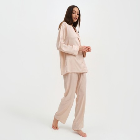 Female pajamas (shirt and trousers) KAFTAN "Triangles" Milk color, size 44-46-1