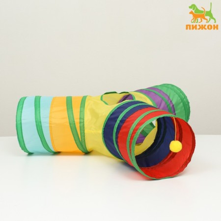 Cat tunnel rustling "slingshot", 85 x 25 cm, multi -colored