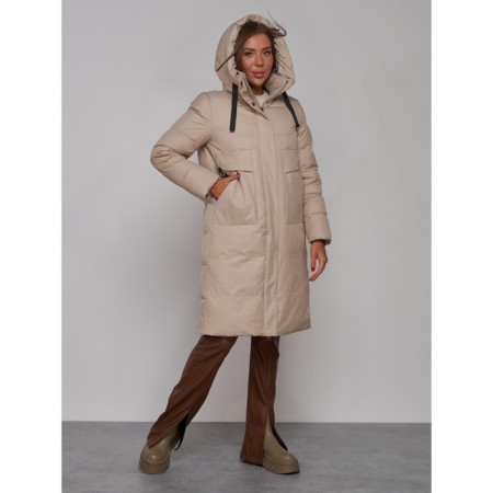 Coat insulated winter female, size 46, beige color-6