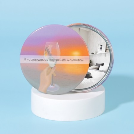 Pocket mirror "sunset", d = 7 cm, multi -colored-1