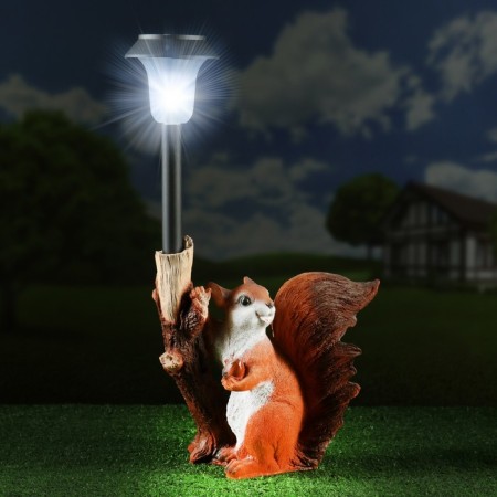 Garden Lanter "Squirrel with a branch-background" 33cm