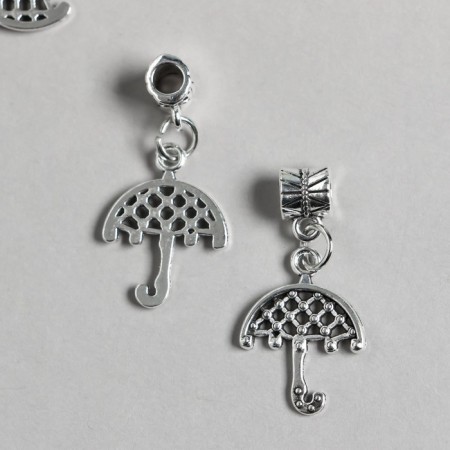 Bale with a suspension metal for creativity "Umbrella" silver 3.1 cm
