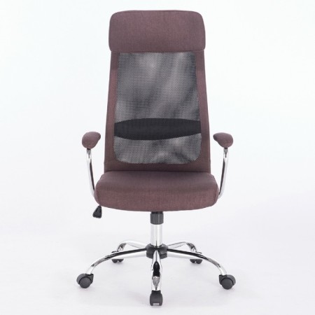 Office armchair Brabix "Flight ex-540", chrome, fabric, mesh, brown-3