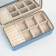 Casket to the leatherette for jewelry "Small ripples" blue-blue 10x18x6 cm