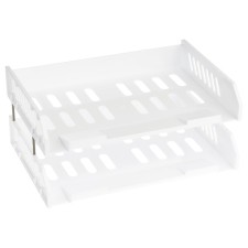 A set of paper trays is horizontal sity, set 2 pieces, on metal rods, white
