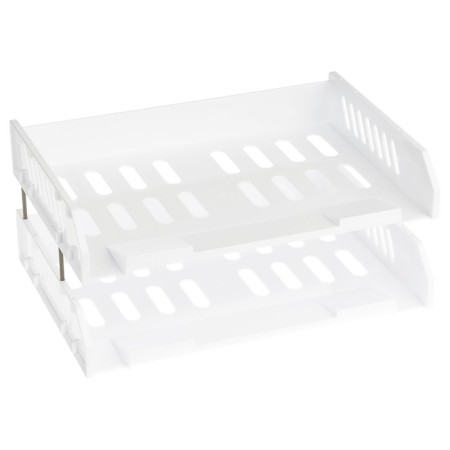 A set of paper trays is horizontal sity, set 2 pieces, on metal rods, white