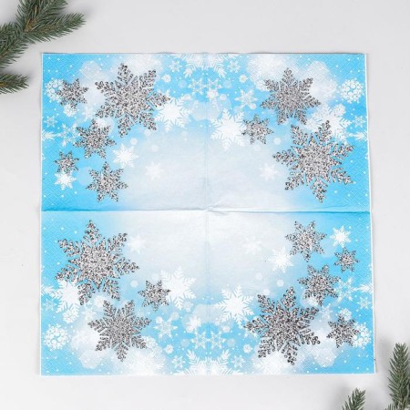Paper napkins "Snowflakes", 33x33 cm, set 12 pcs.-1