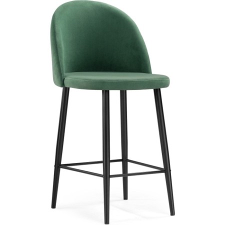 Metal amisore stool/velor, black/gray 48x53x95 cm