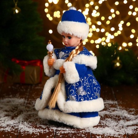 Snow Maiden "in a blue fur coat with a heart" moves, 30 cm-2