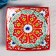 Plant of Rishtan ceramics "Patterns", red, 17 cm, square