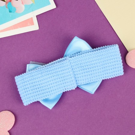 Hair bandage "chosen" bow peas shine, 16x3 cm, blue-1