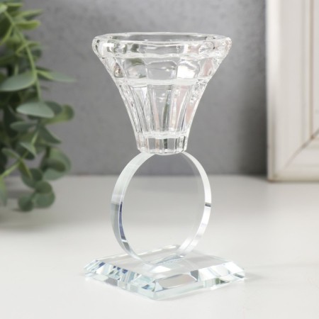 Glass of Glass for 1 candle "Bud on a circle" d = 2 and 3.5cm 6x6x11 cm-2