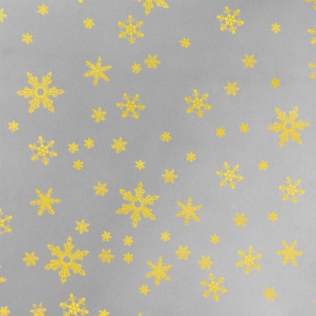 Glossy film "Snowflakes", gold, 0.7 x 8.2 m, 40 μm, 200 grams-2