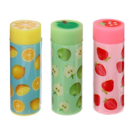 Synthetics Eraser, Devente Fruits, 50 x 12 mm, cylinder, mix x 4 colors, cardboard box-1