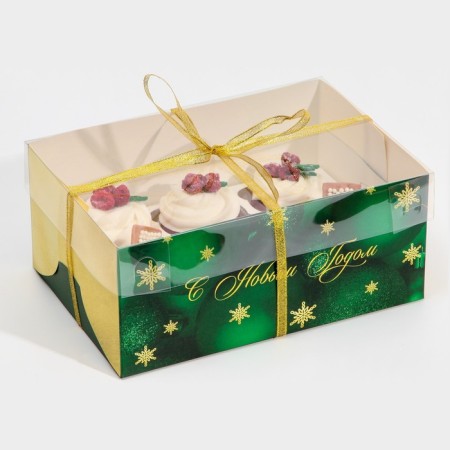Green Participer Capcake box, 23 x 16 x 10 cm, New Year-2