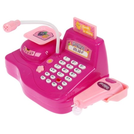 Game set of cash desk "Shop", with accessories, light, sound, color mix-2