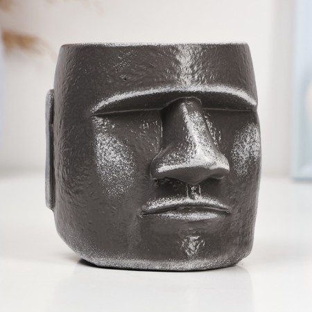 Kashpo - Organizer "Higherulus Moai" Gray Stone, 10cm-1