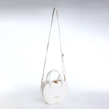 Bag Women's Cross-Bodi with a zipper, white color-4
